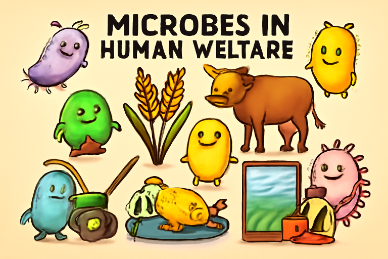 100 Mcqs of Chapter 10 Microbes in Human Welfare Ncert Line by Line ...